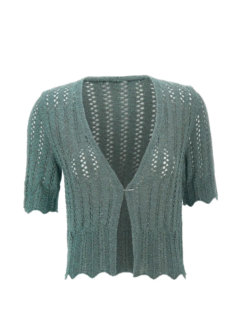 kaos openwork-knit scalloped-edge sweater - Verde