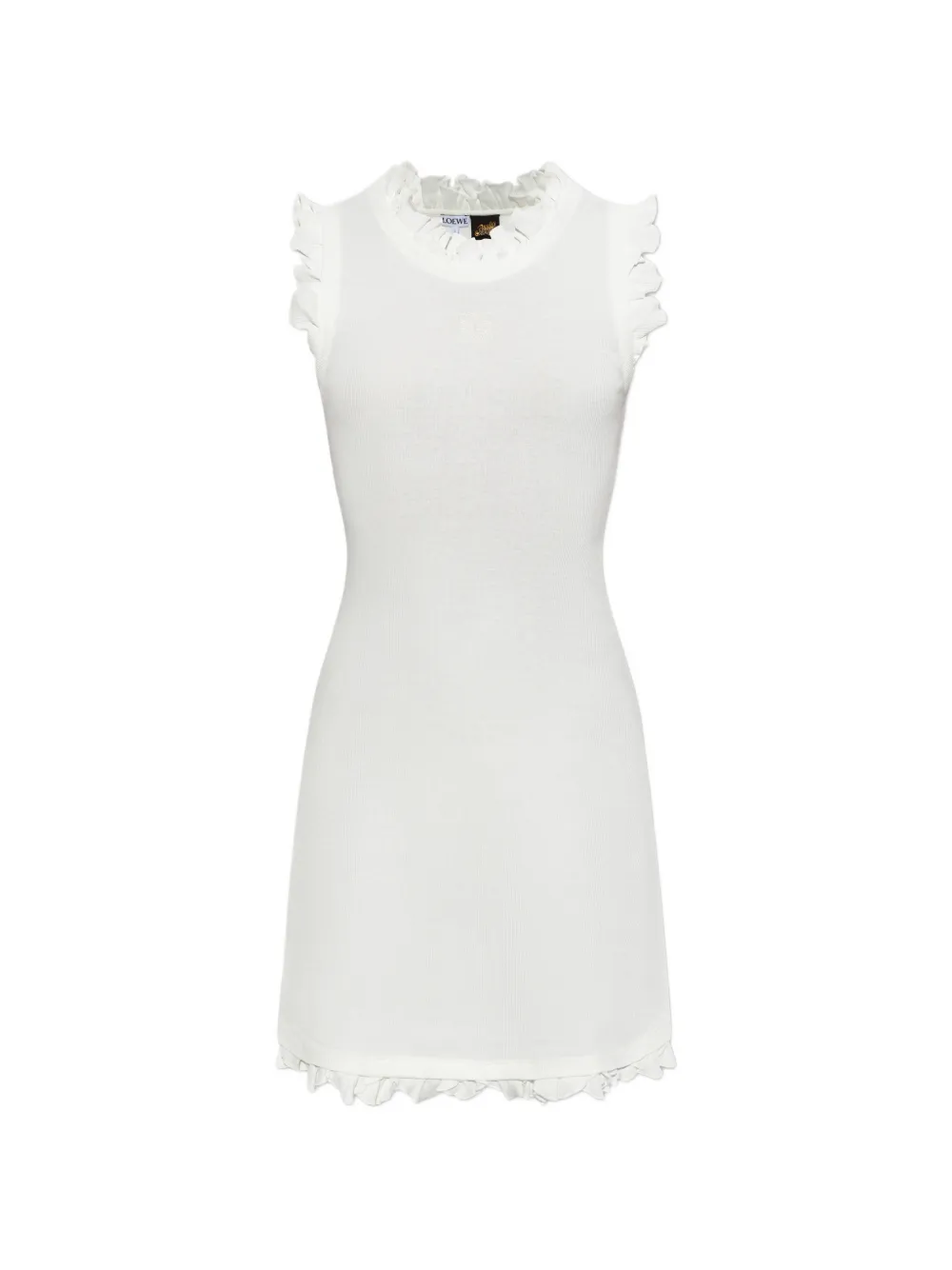 LOEWE ruffled Anagram mini dress - Bianco