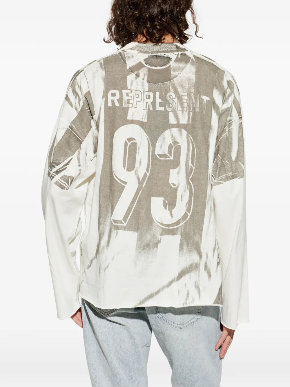 Represent Gestreept T-shirt met lange mouwen Wit