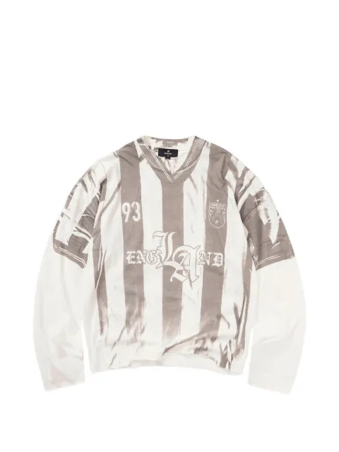 Represent striped logo-print longsleveed T-shirt
