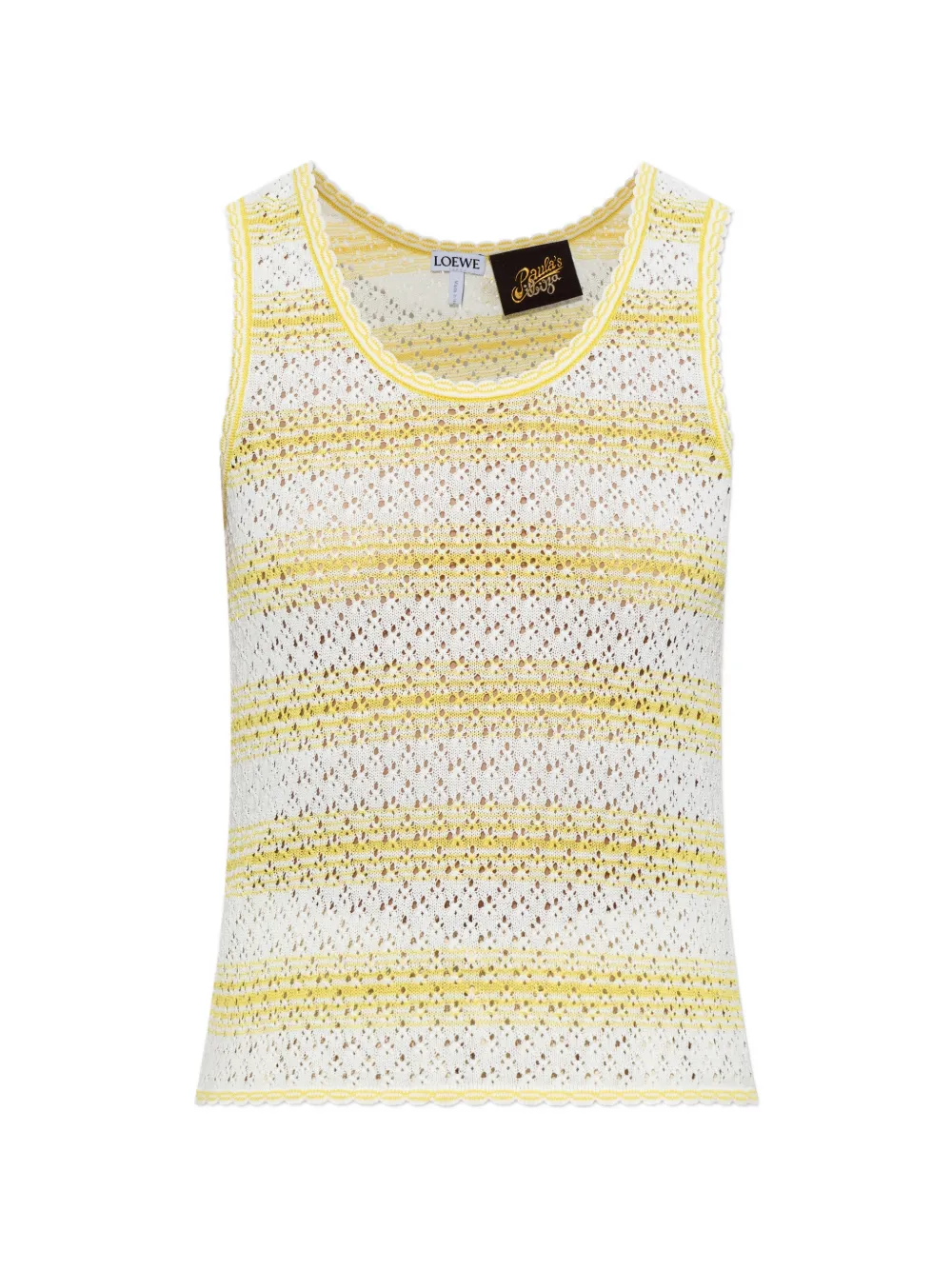 LOEWE striped open-knit tank top - Gelb