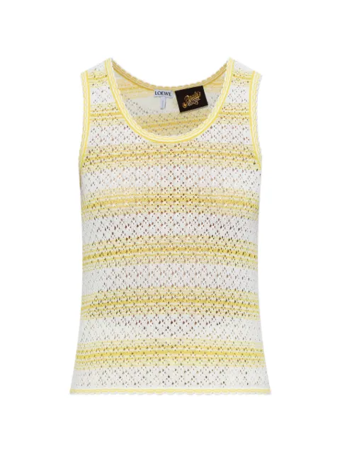 LOEWE striped open-knit tank top