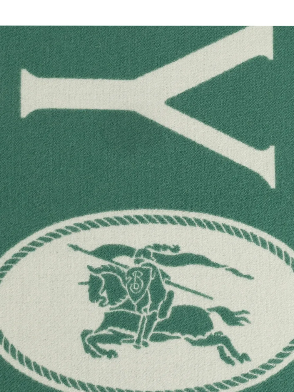 Burberry Wollen sjaal met logo Groen