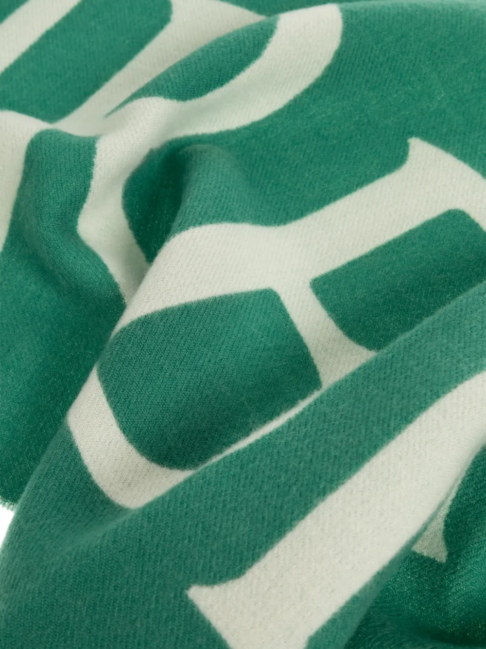 Burberry Wollen sjaal met logo Groen