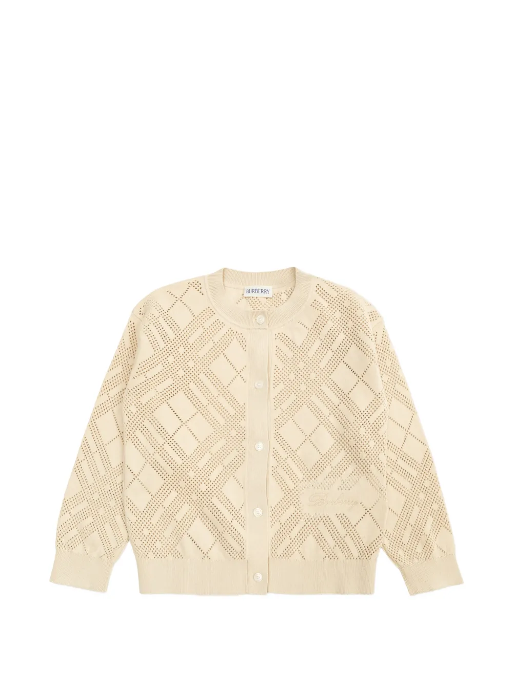 Burberry Kids pointelle-knit cardigan - Nude