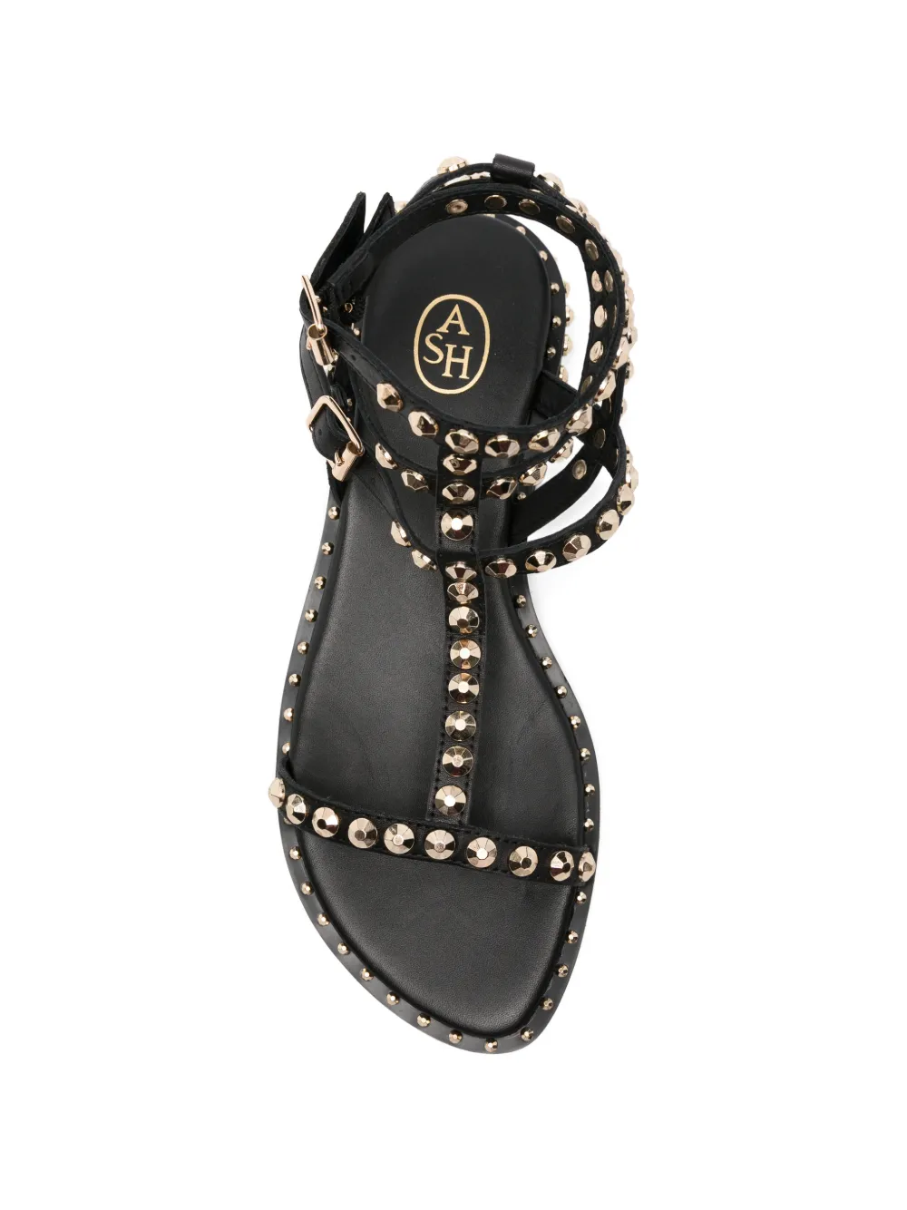 Ash stud-embellished leather sandals Zwart
