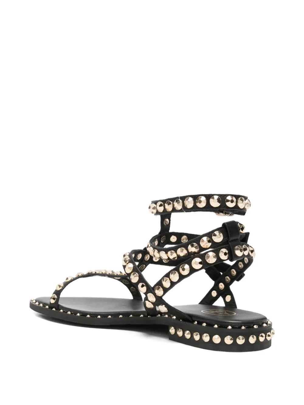Ash stud-embellished leather sandals Zwart