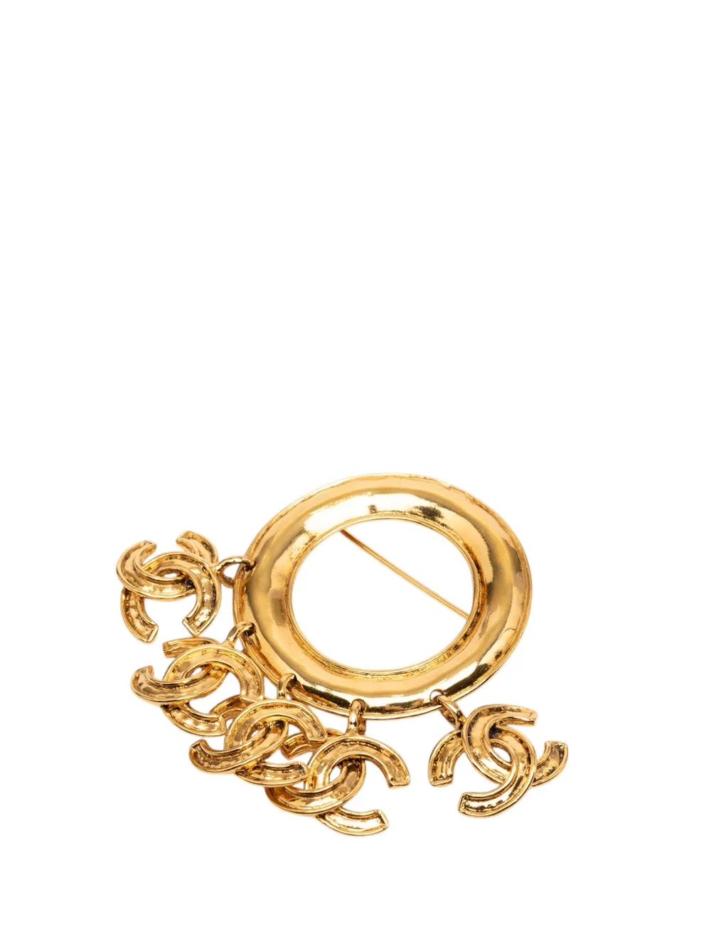 CHANEL Pre-Owned 1994 CC Gold Plated Five Charm Ring Brooch costume brooch - Oro