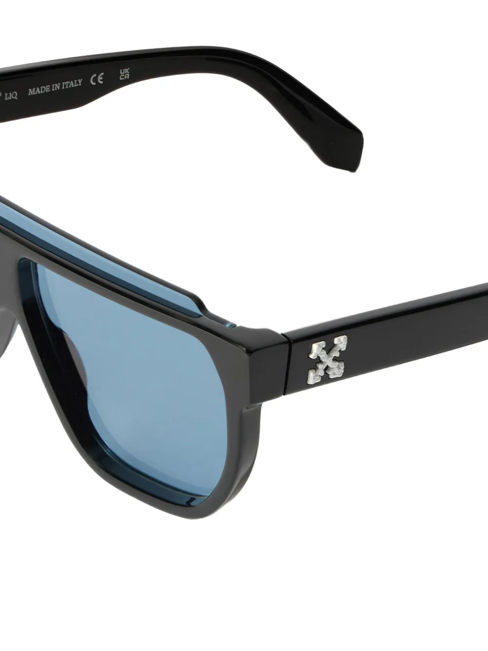 Off-White Earth zonnebril met geometrisch montuur Zwart