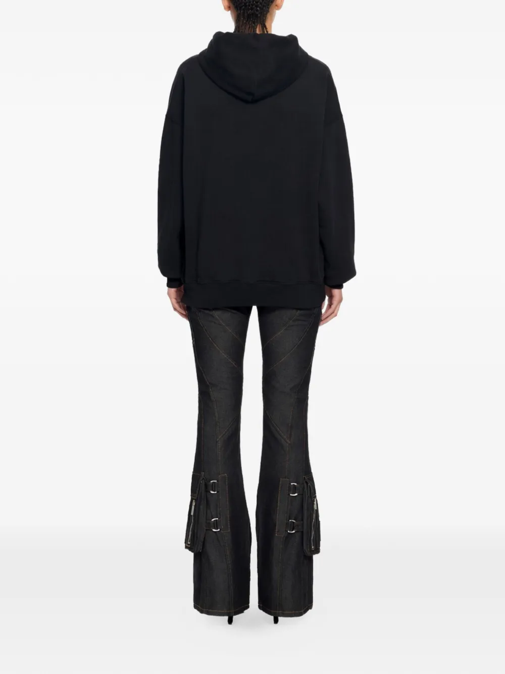 Off-White x Swarovski hoodie verfraaid met kristallen Zwart