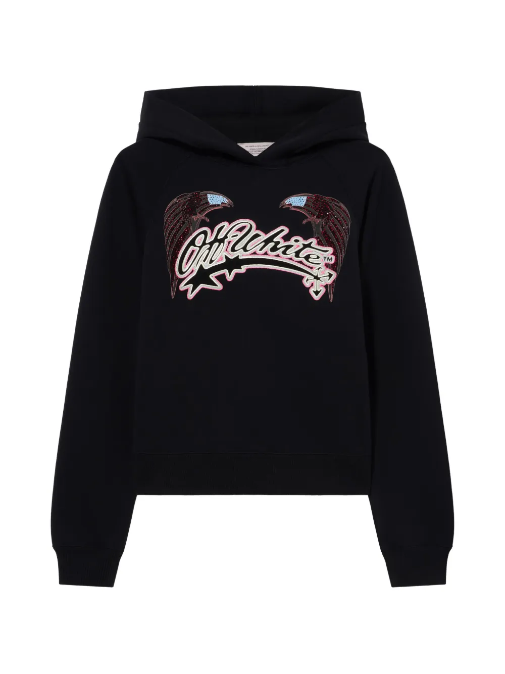 Off-White x Swarovski Hoodie mit Kristallen - Schwarz