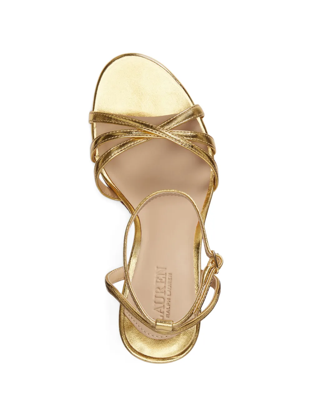 Lauren Ralph Lauren Kendyl metallic leather sandals Goud