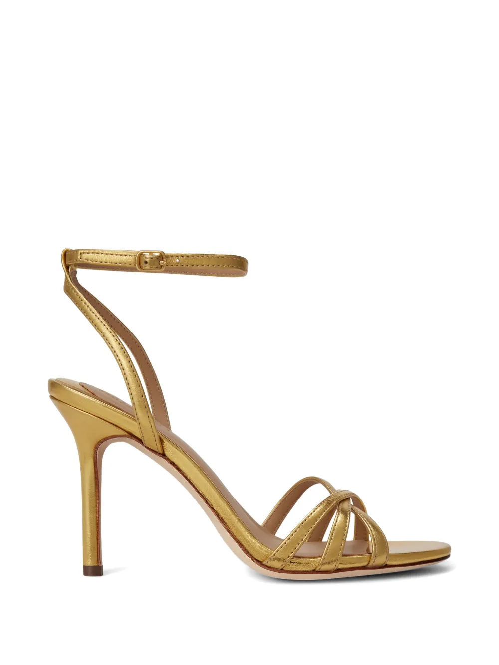 Lauren Ralph Lauren Kendyl metallic leather sandals Goud