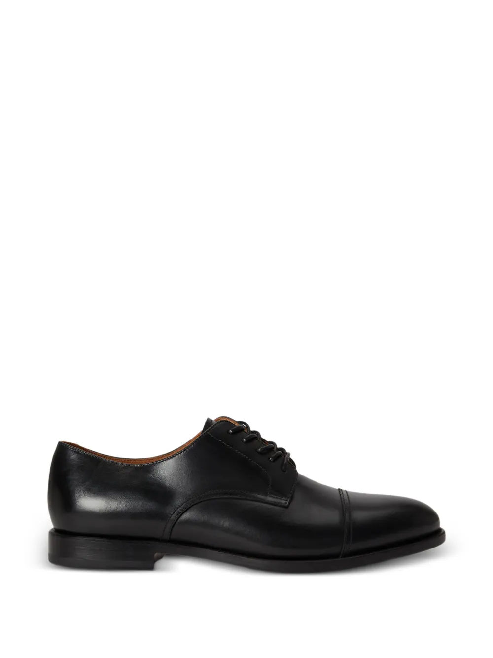 Polo Ralph Lauren Leren derby schoenen met kapneus Zwart