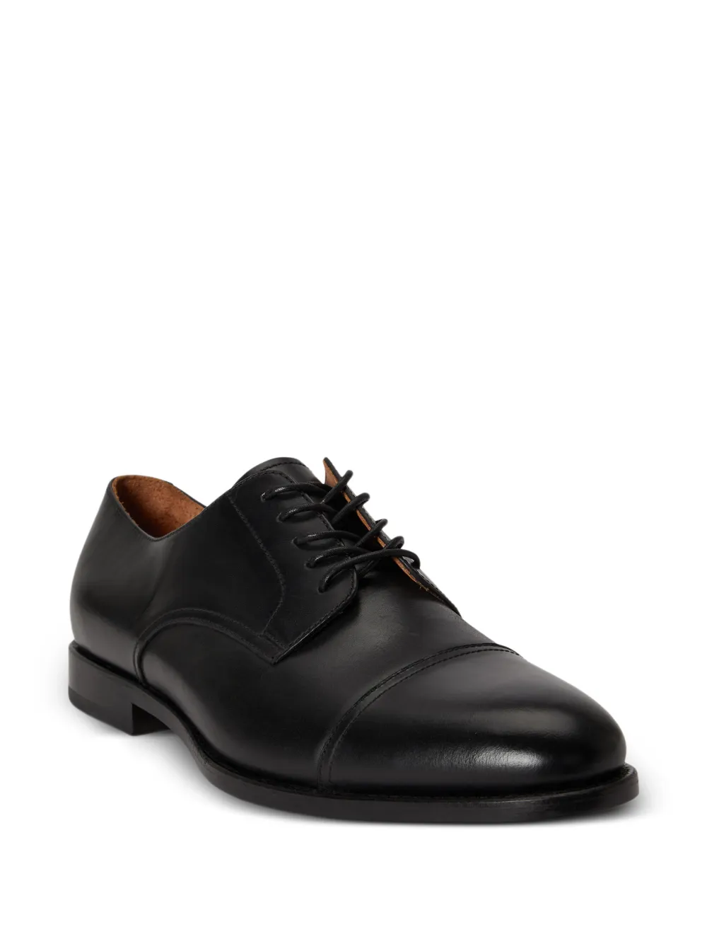 Polo Ralph Lauren Leren derby schoenen met kapneus Zwart