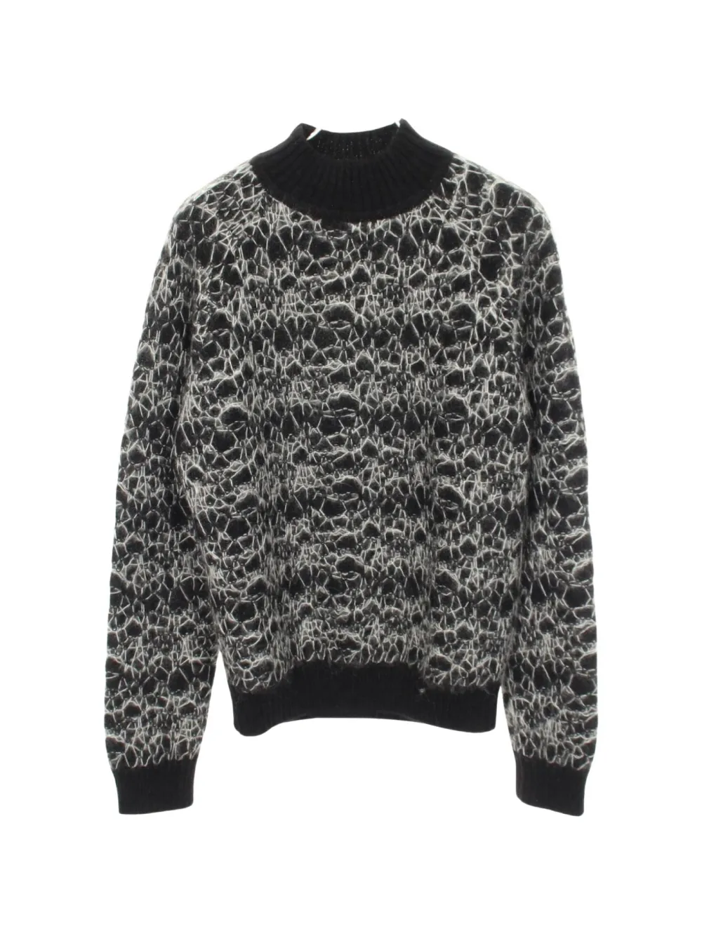 Saint Laurent Pre-Owned mock-neck mohair-blend sweater - Nero