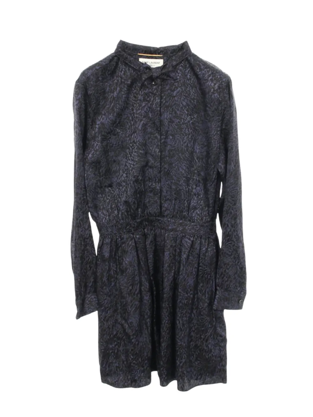 Saint Laurent Pre-Owned mini patterned long-sleeve dress - Blau