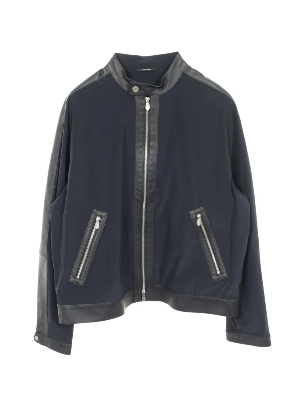 Hermès Pre-Owned Sellier buttons calf leather-trim jacket - Blu