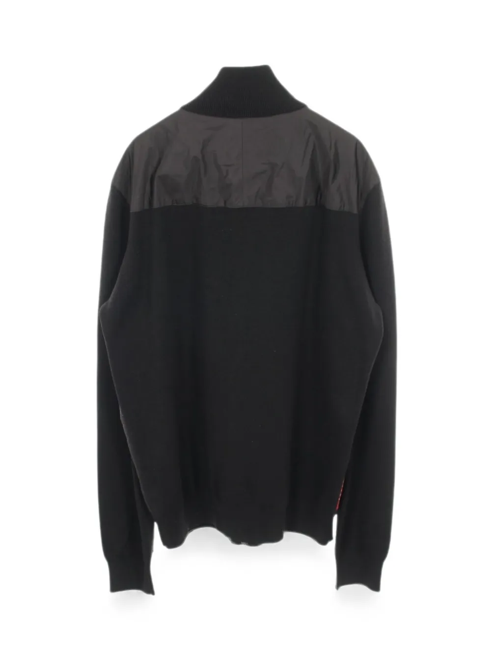 Pre-owned Prada 2000s Color-block Knit Jacket In Black