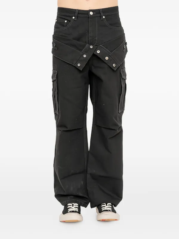 Andersson bell ダブルウエストワイドパンツ Andersson Bell double-waist wide-leg Jeans | Black | FARFETCH