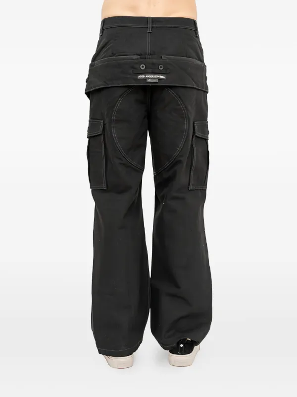 Andersson Bell double-waist wide-leg Jeans | Black | FARFETCH