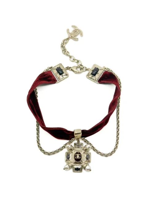 CHANEL Pre-Owned 2017 Renaissance velvet choker