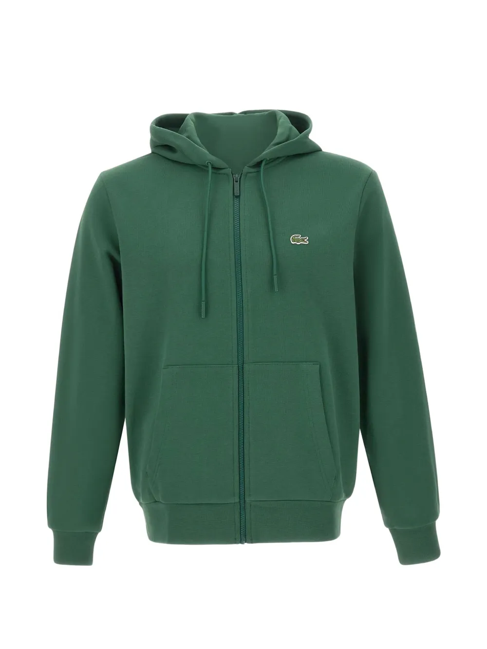 Lacoste zip-up logo-patch hoodie - Grün