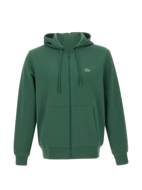 Lacoste zip-up logo-patch hoodie