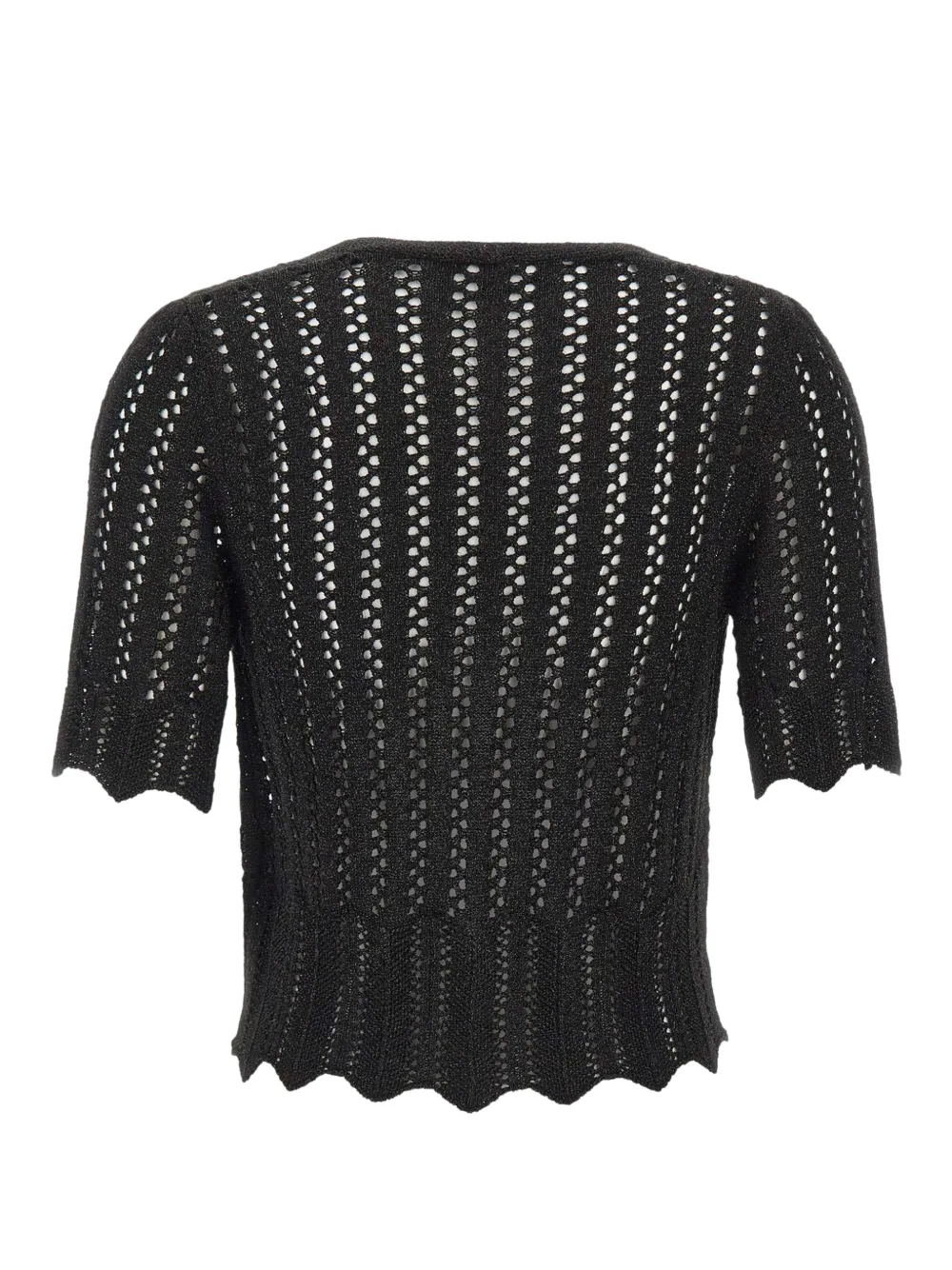kaos openwork-knit scalloped-edge cardigan - Nero