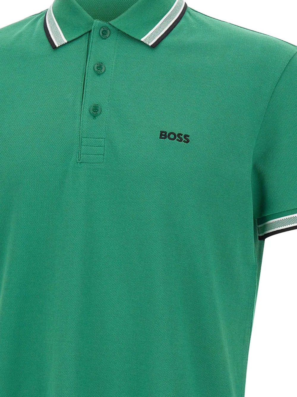 BOSS Piqué katoenen poloshirt met logo Groen
