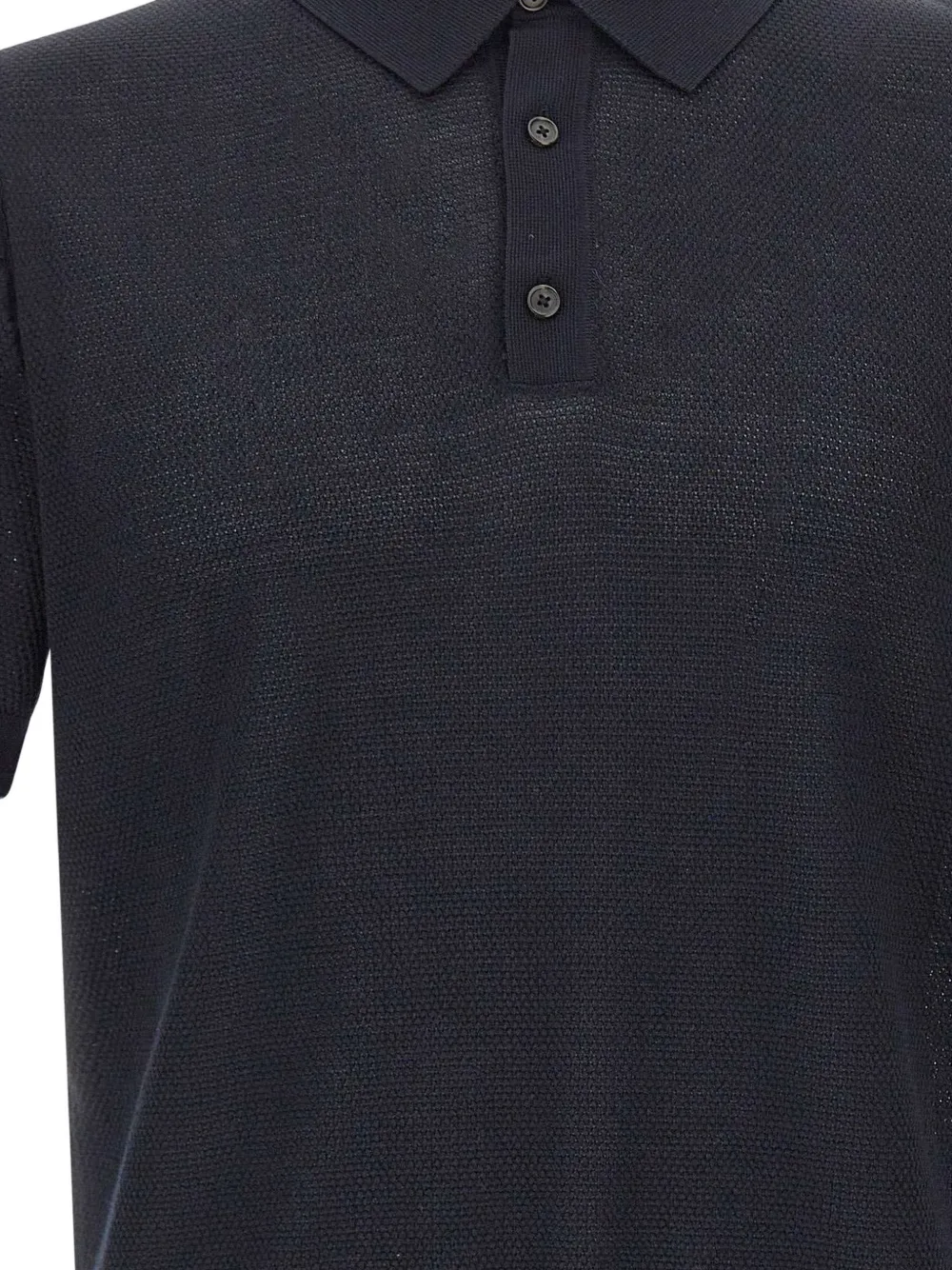 BOSS L-Naldo poloshirt met textuur Blauw