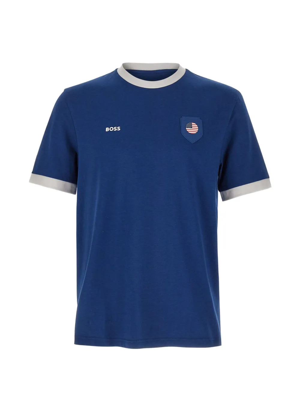BOSS rubber-patch T-shirt - Blau