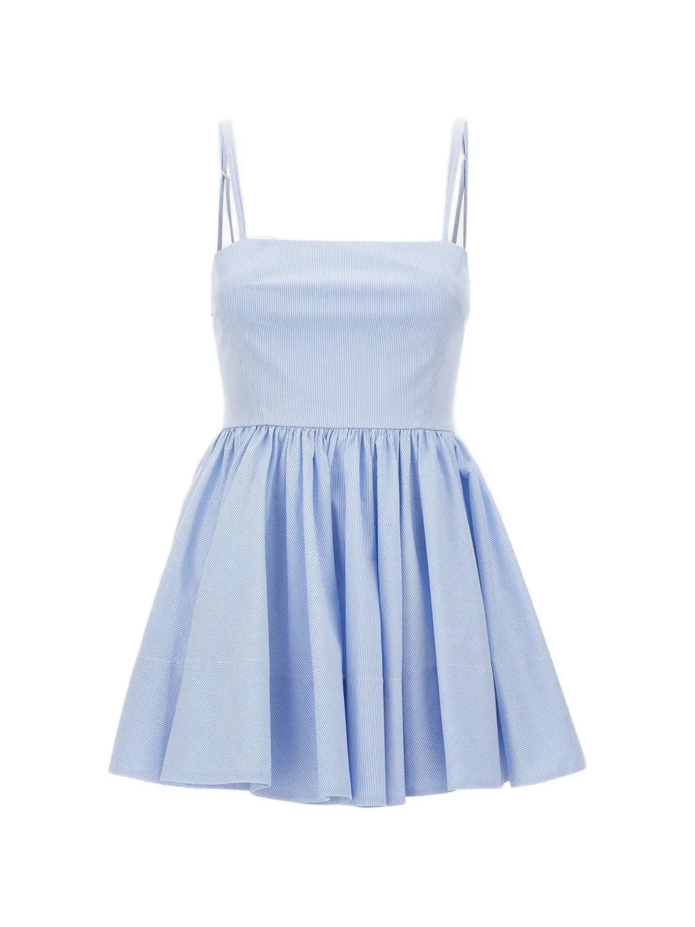 THE ANDAMANE Carrie micro-stripe pleated mini dress - Blue