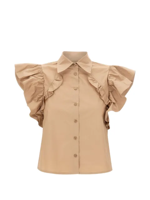 kaos ruffled cropped shirt