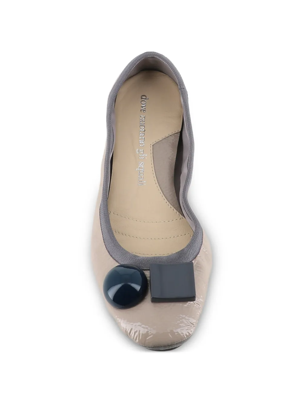 Dove Nuotano Gli Squali Ballerina's met geometrisch detail Beige