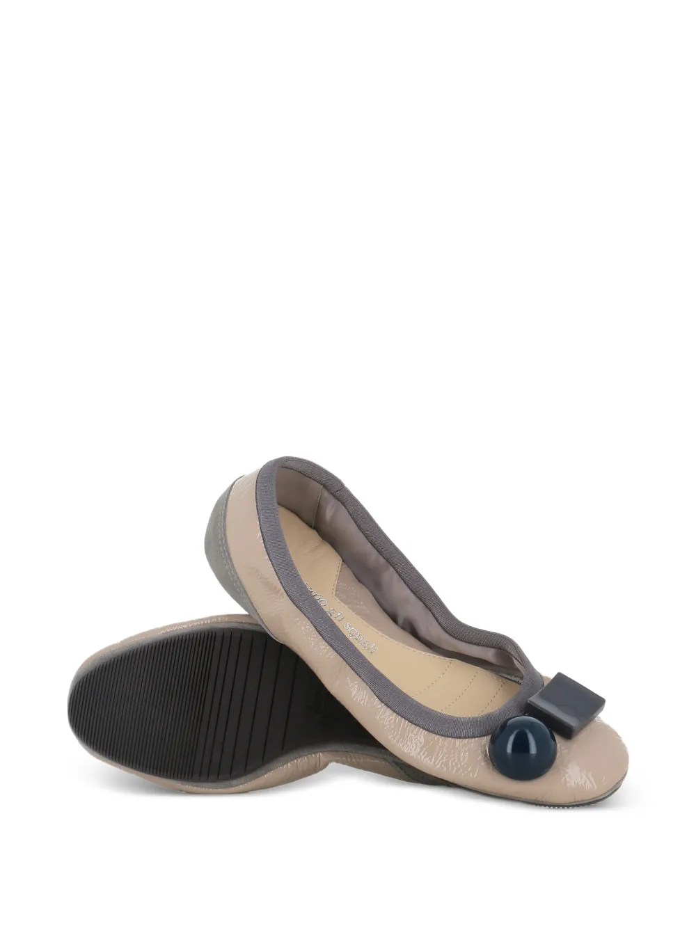 Dove Nuotano Gli Squali Ballerina's met geometrisch detail Beige