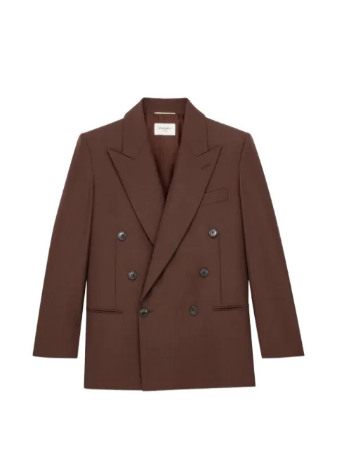 Saint Laurent veste croisée à col à revers en pointe