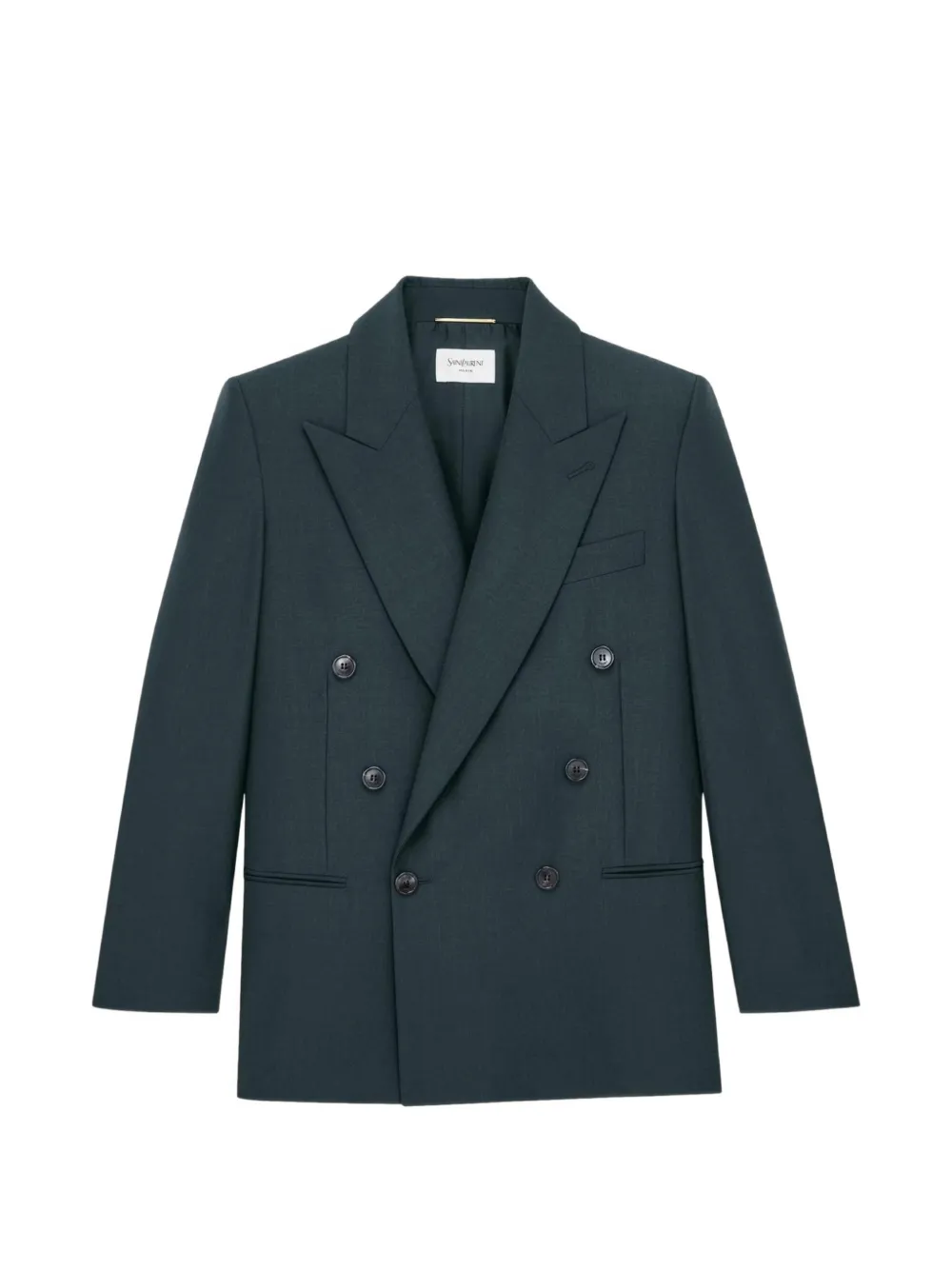 Saint Laurent double-breasted peak-lapel jacket - Grün