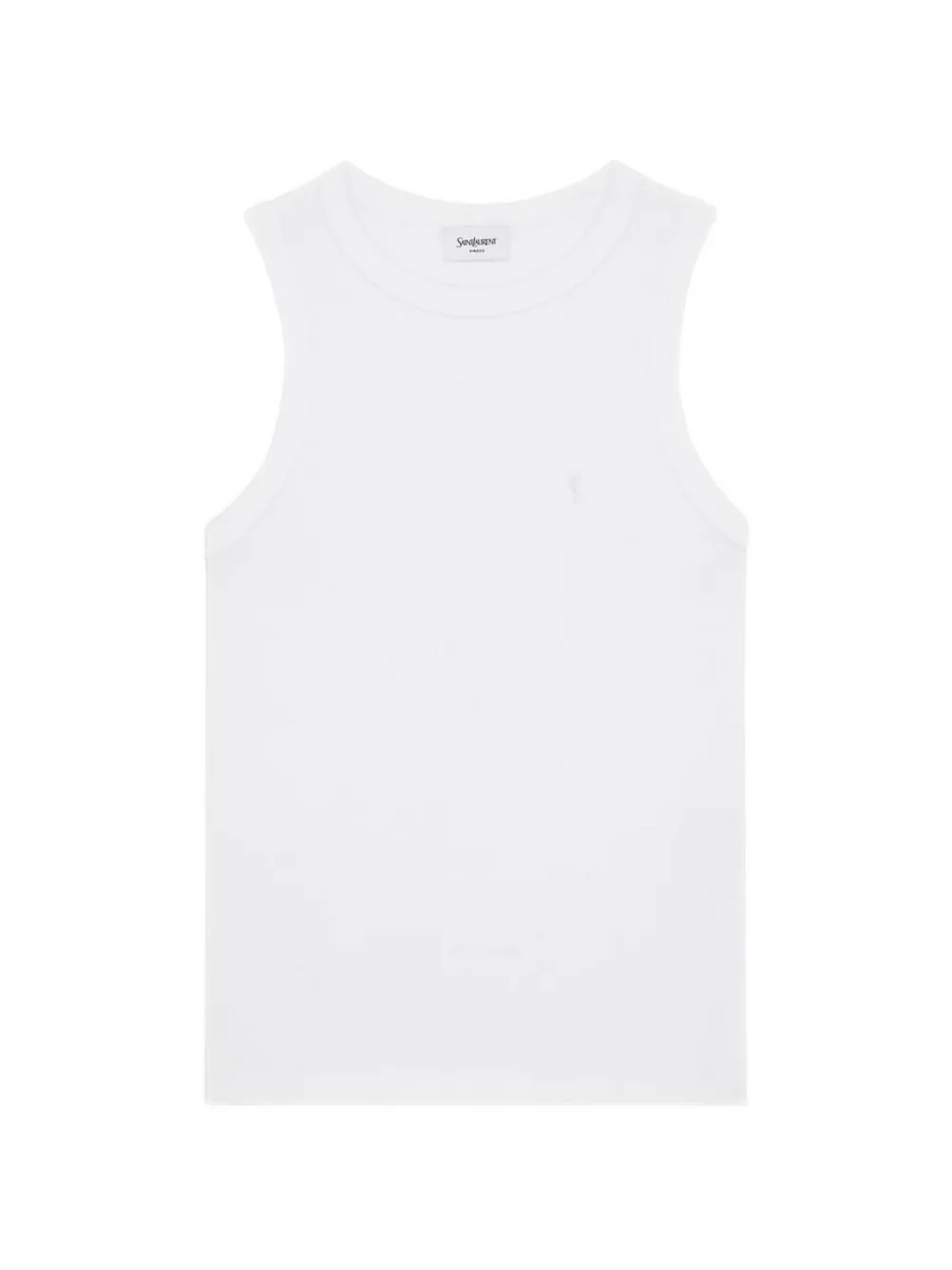 Saint Laurent Cassandre ribbed-knit tank top - Weiß