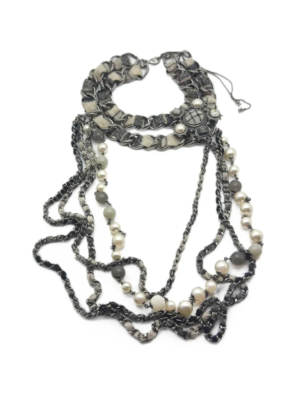CHANEL Pre-Owned 2013 Tartan Métiers d’art necklace - Silver