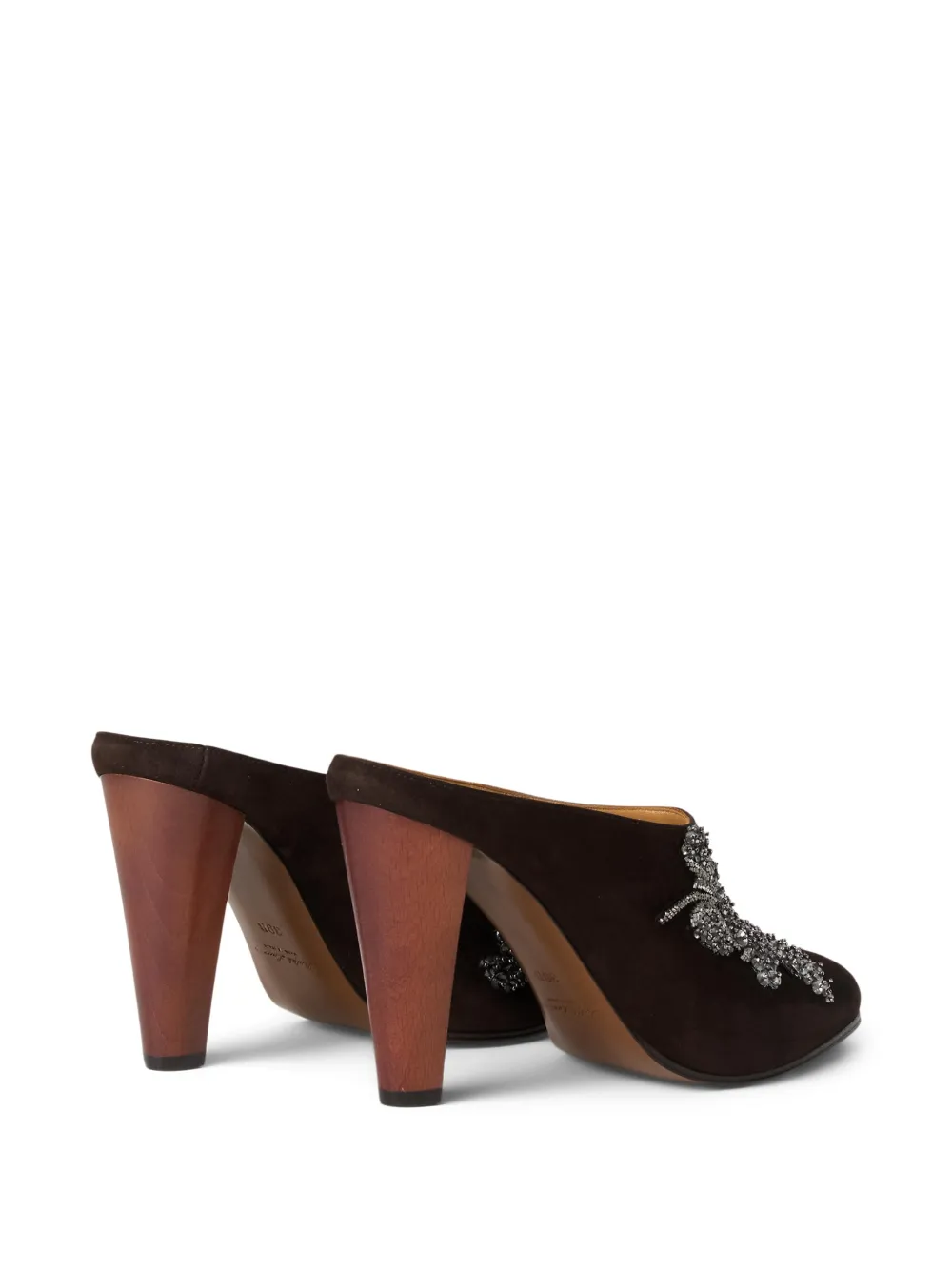 Ralph Lauren Collection Ashtyn Heeled Mules in Brown, view 3