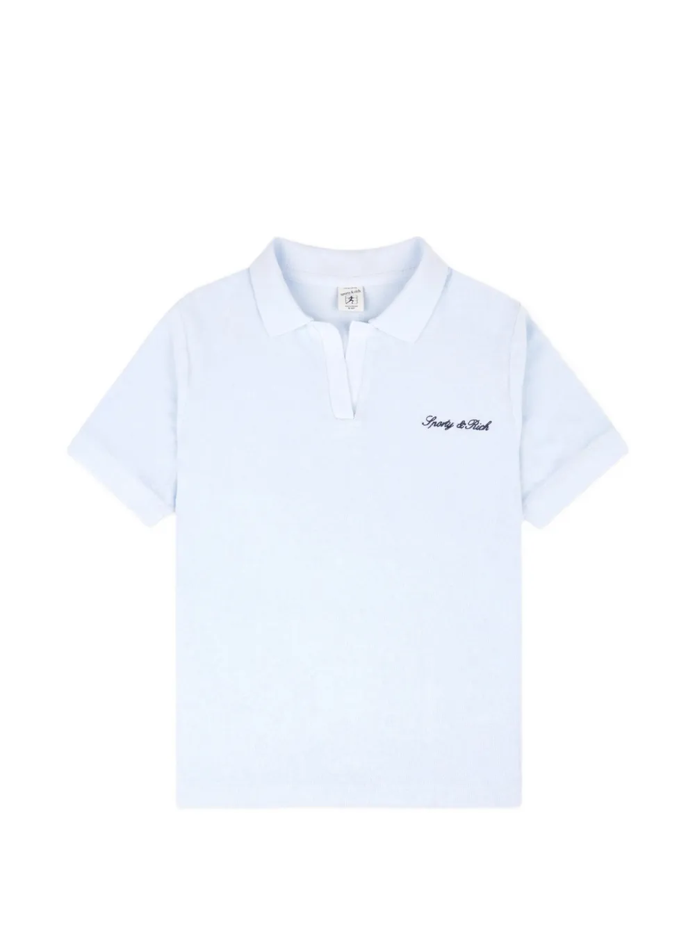 SPORTY & RICH KIDS logo-embroidered terrycloth polo shirt - Blu