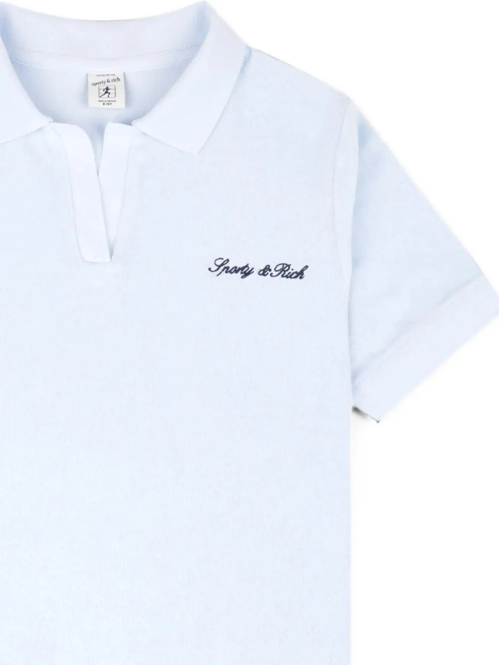 SPORTY & RICH KIDS Poloshirt van badstof met logo-borduurwerk Blauw