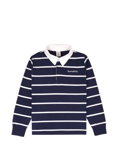 SPORTY & RICH KIDS serif logo striped rugby polo shirt