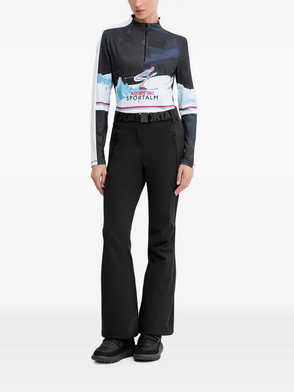 Sportalm Base Layer graphic-print long-sleeve top Zwart