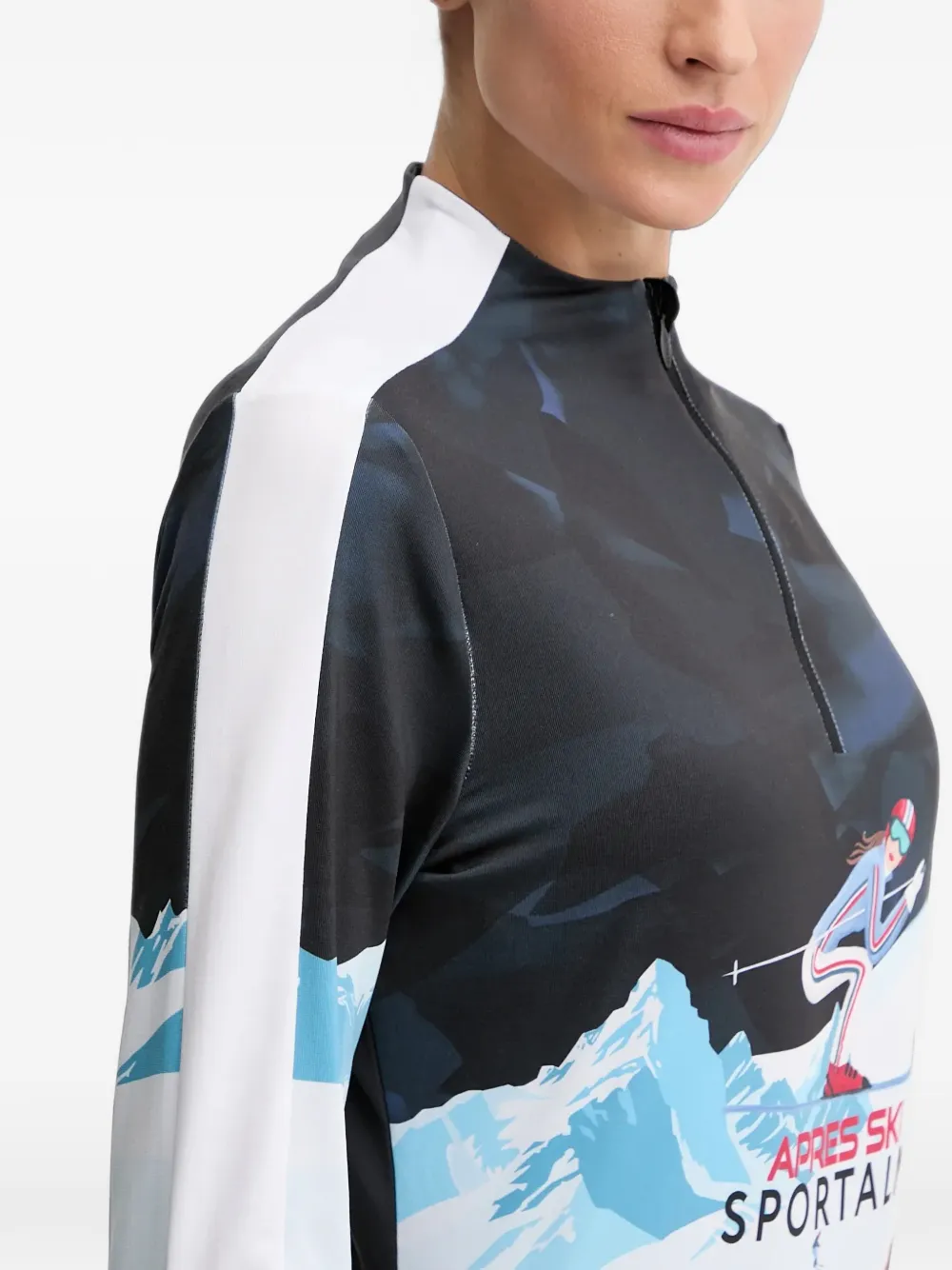 Sportalm Base Layer graphic-print long-sleeve top Zwart