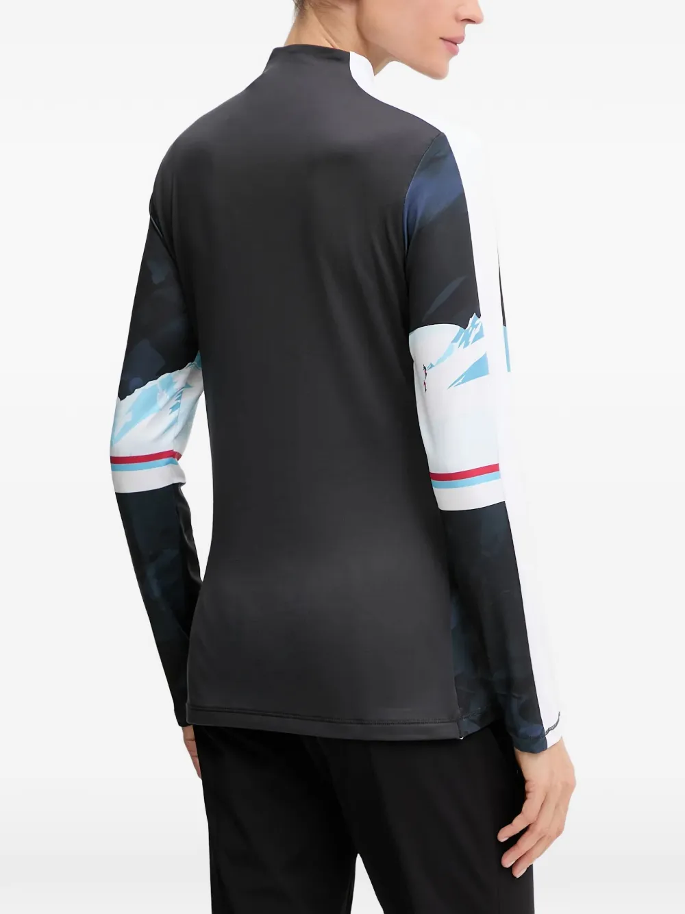 Sportalm Base Layer graphic-print long-sleeve top Zwart