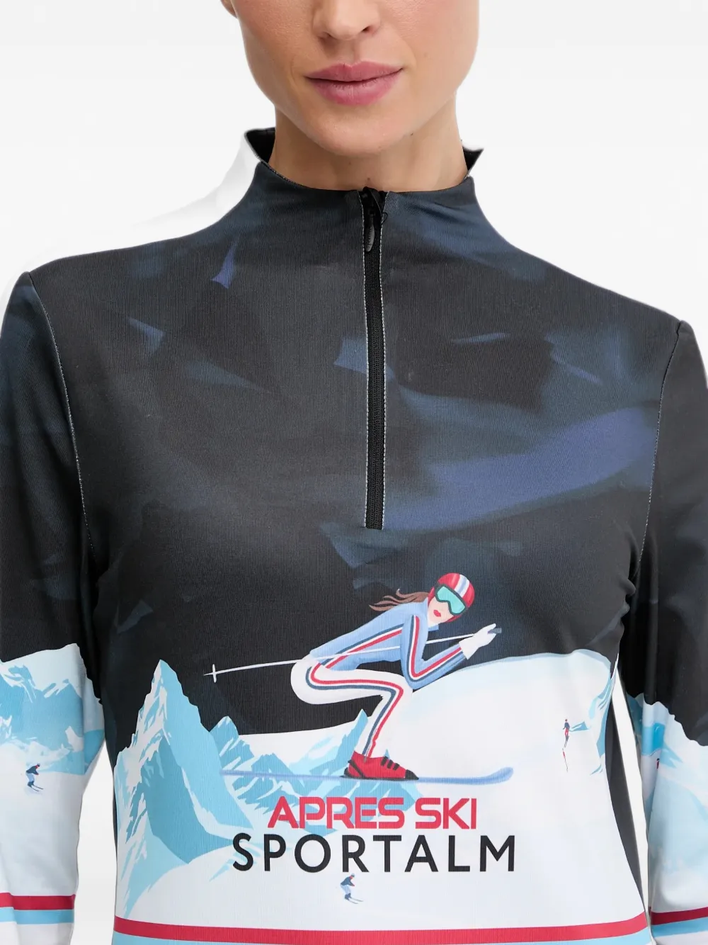 Sportalm Base Layer graphic-print long-sleeve top Zwart