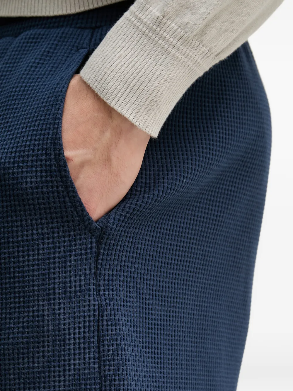 Trussardi Wafelgebreide shorts met trekkoord Blauw