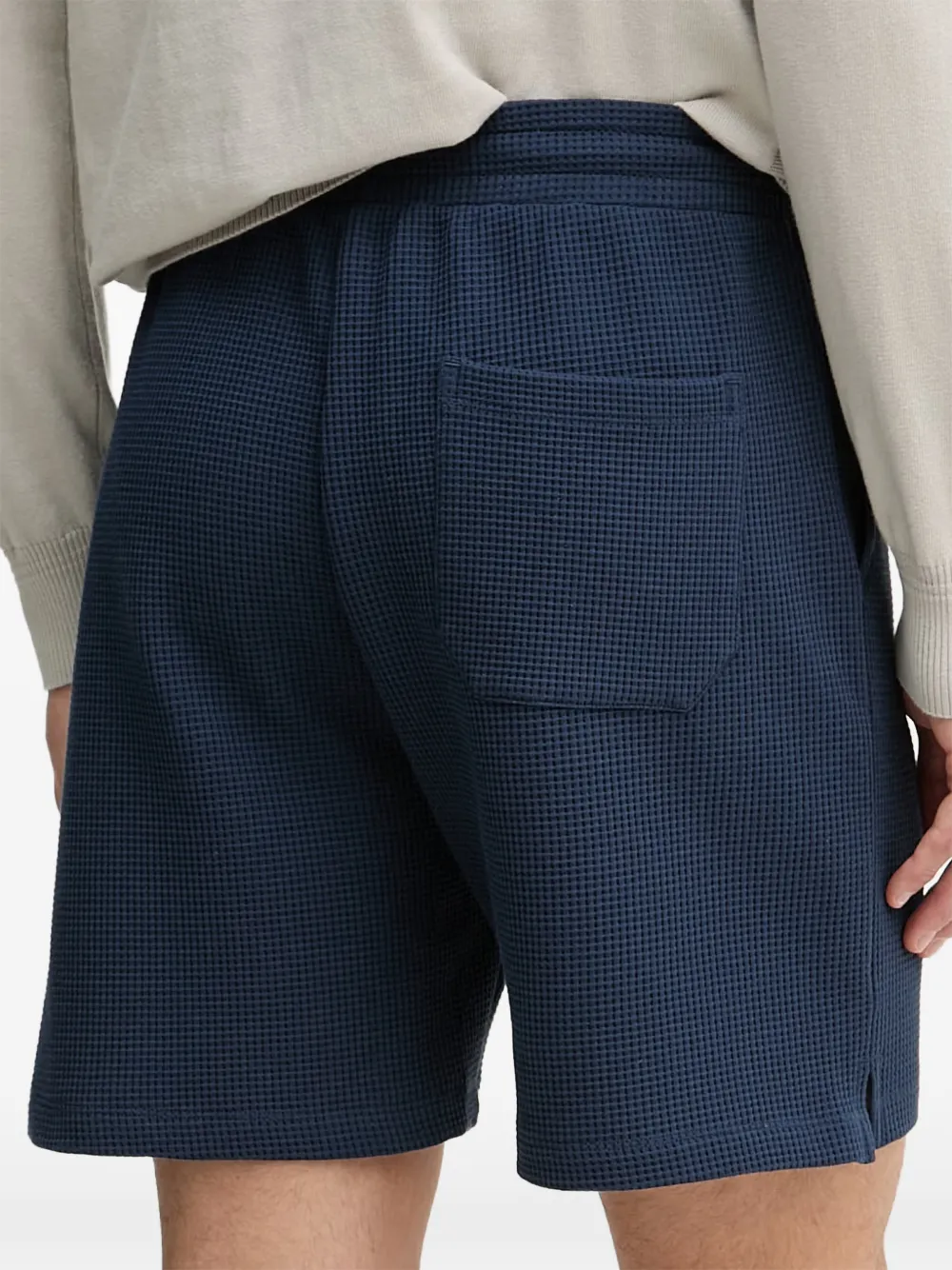 Trussardi Wafelgebreide shorts met trekkoord Blauw